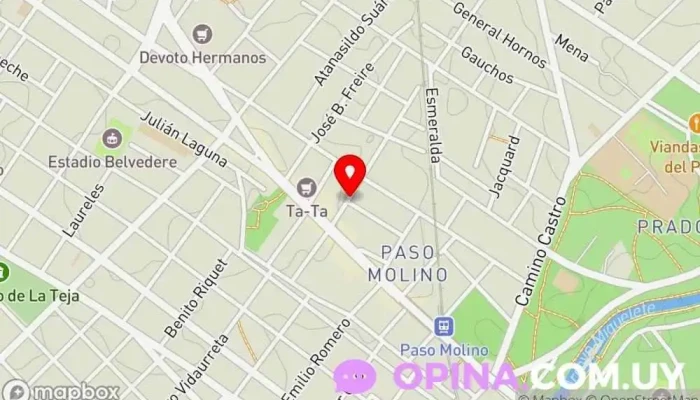 mapa de MÁXIMA COBERTURA ODONTOLÓGICA Clínica dental en Montevideo