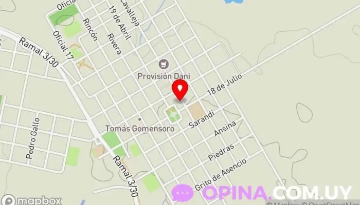 mapa de MEC Tomás Gomensoro Centro comunitario en Tomas Gomensoro