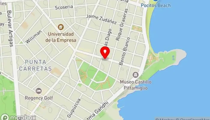 mapa de Medialunas Calentitas Pastelería francesa, Restaurante de desayunos, Cafetería en Montevideo