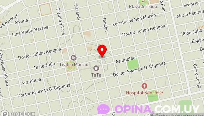 mapa de Médica Uruguaya Hospital privado en San José de Mayo