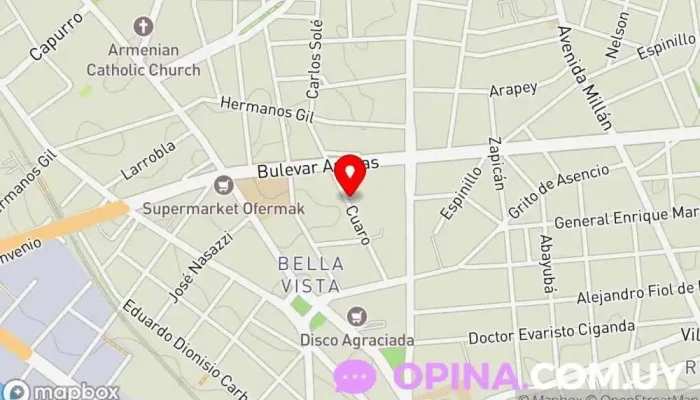 mapa de Mentes Escuela en Montevideo