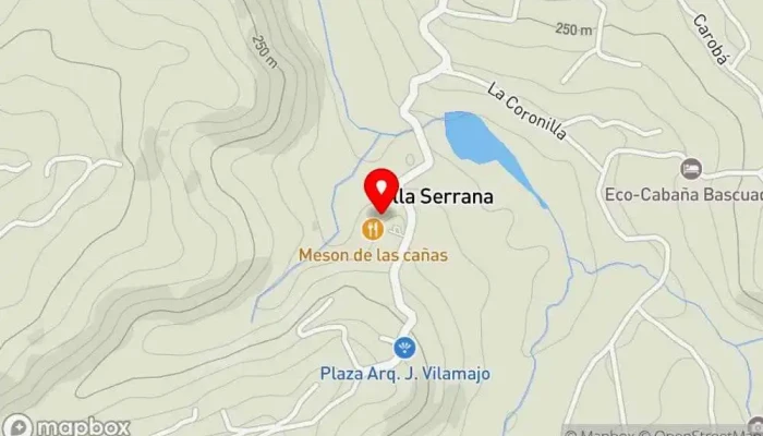 mapa de Mesón de Las Cañas Restaurante, Hotel en Villa Serrana