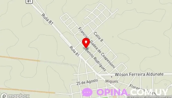 mapa de MEVIR 2  en Migues