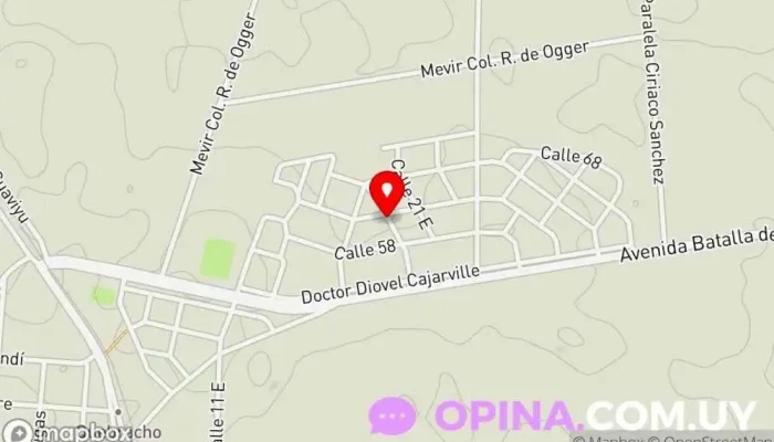 mapa de MEVIR I Condominio en Quebracho