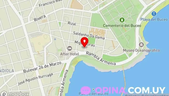 mapa de MiFinanzas Institución financiera, Servicio de inversiones en Montevideo