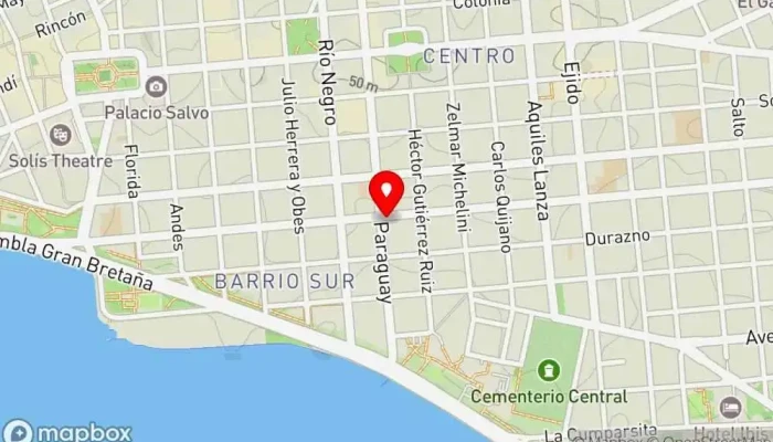 mapa de Montevideo al Sur Bar en Montevideo