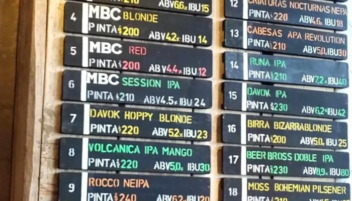 Montevideo Beer Company Mbc Menu - Cervecería artesanal