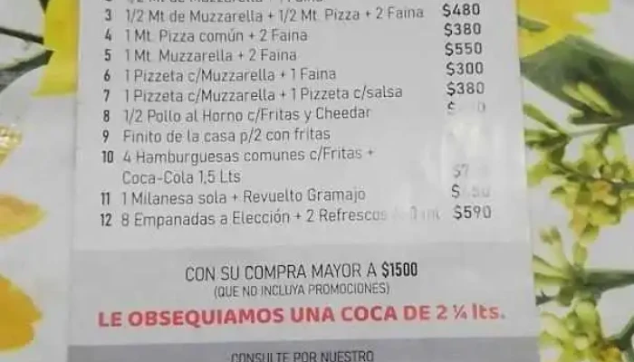 Montevideo Retro:  Menu