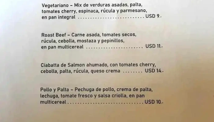 Morena Resto:  Bar Menu