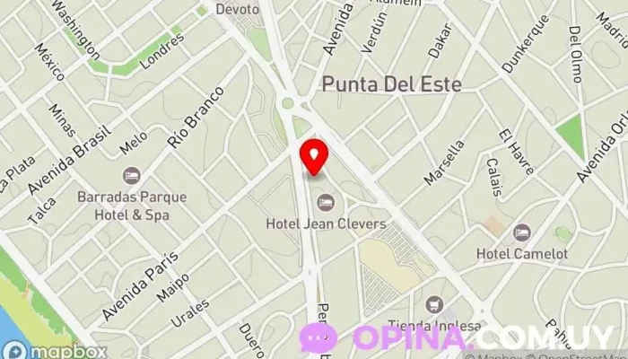 mapa de Motus Gimnasio en Punta del Este