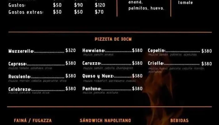 Mr Pizza Menu - Pizzería