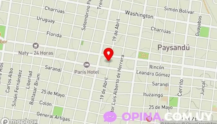 mapa de Muebleria Suiza Tienda de electrodomésticos en Paysandú