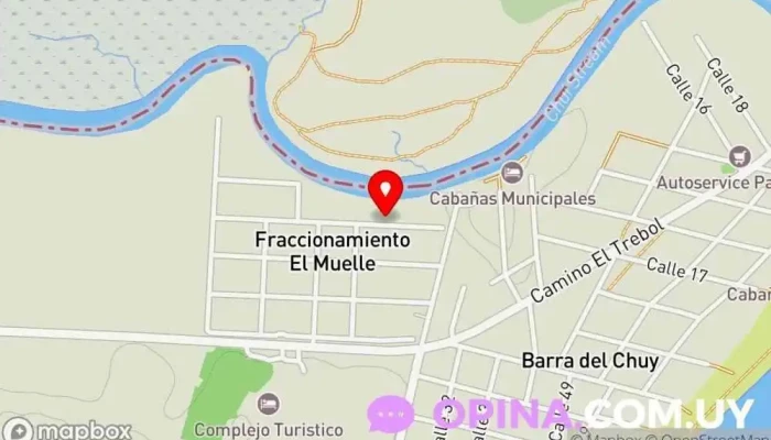 mapa de Muelles de la Barra del Chuy Agencia de alquiler de cabañas en Barra del Chuy