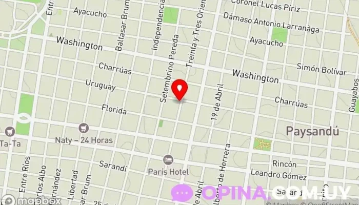 mapa de Muntzell Propiedades Agentes inmobiliarios en Paysandú