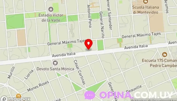 mapa de MUR Academy Pista de tenis en Montevideo