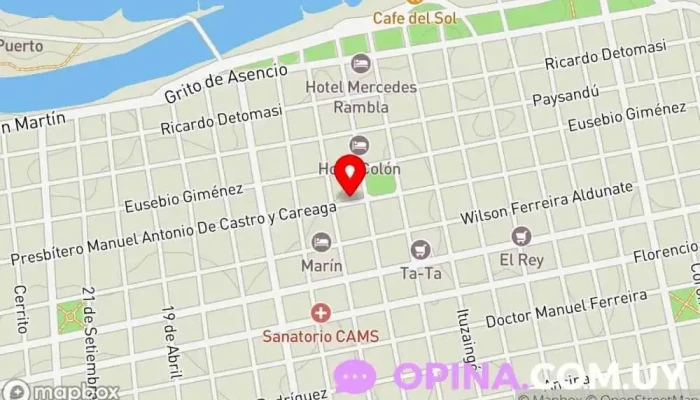 mapa de MVOT - Oficina Mercedes Autoridad reguladora de las viviendas en Mercedes