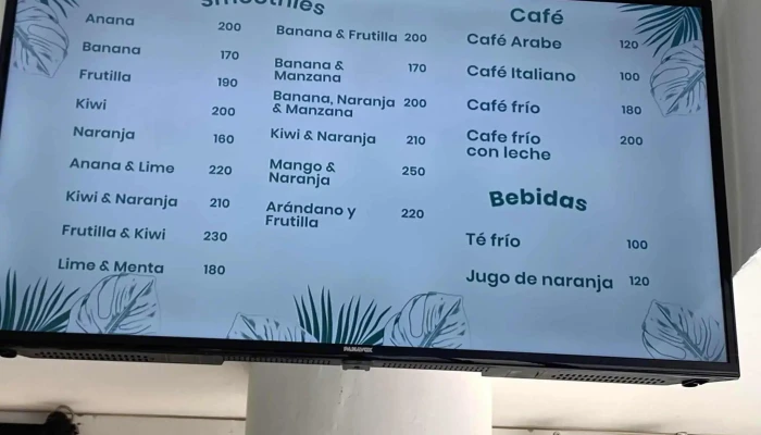 Nectarena Smoothies Cafe Tradicional Menu - Cafetería