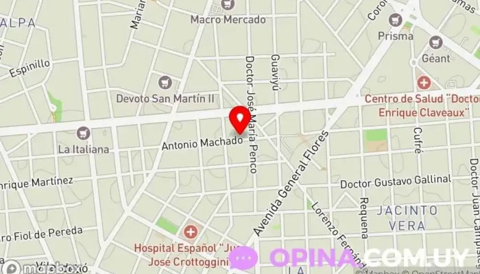 mapa de Nova ballet Mirza Folco Academia de baile en Montevideo