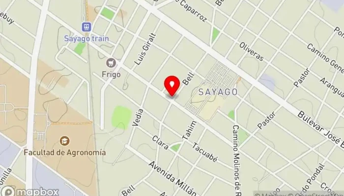 mapa de Nuevo Cantón Pizzería en Montevideo