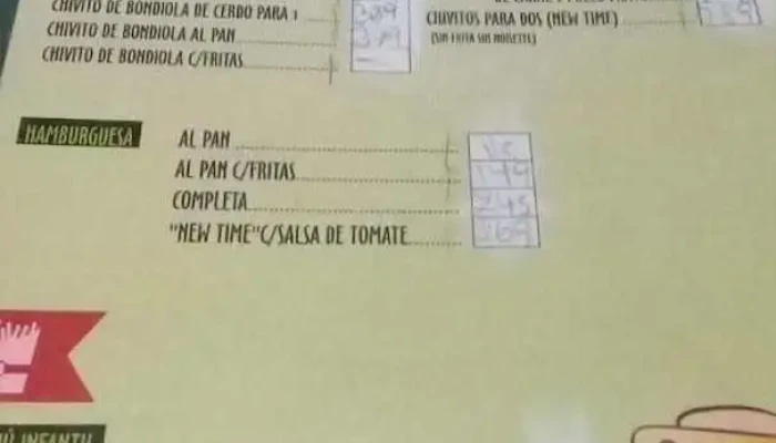 Nuevo Tiempo:  Menu - Restaurante