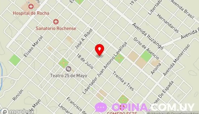 mapa de Objetivo Centro de Estudios Institución educativa en Rocha