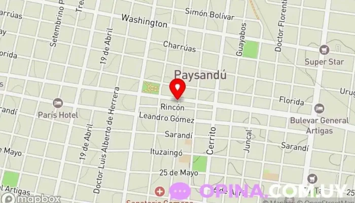 mapa de OPTICA CLINICA Optometrista en Paysandú