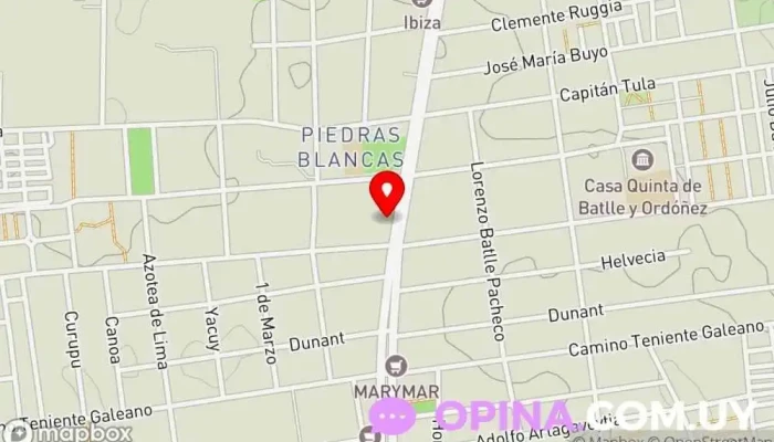 mapa de Optica Piedras Blancas Proveedor de lentes de contacto en Montevideo