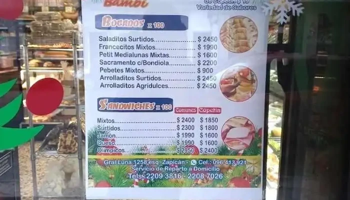 Panaderia Bambi Menu