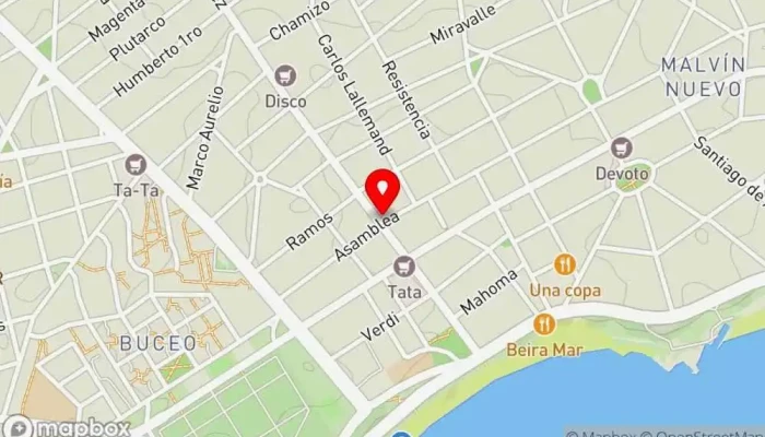 mapa de Panadería & Confitería Carlotta Panadería, Restaurante de desayunos, Restaurante de brunch, Restaurante especializado en cheesesteak, Bufé para fiestas infantiles, Pastelería, Cafetería, Comida a domicilio en Montevideo