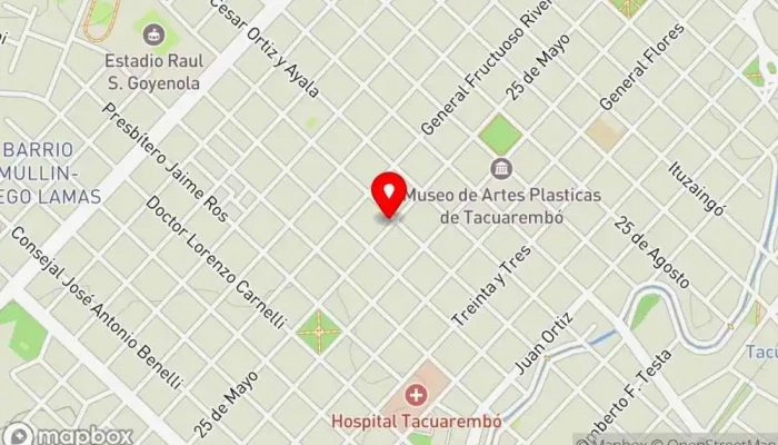 mapa de PANADERIA D2 Panadería, Cafetería en Tacuarembó