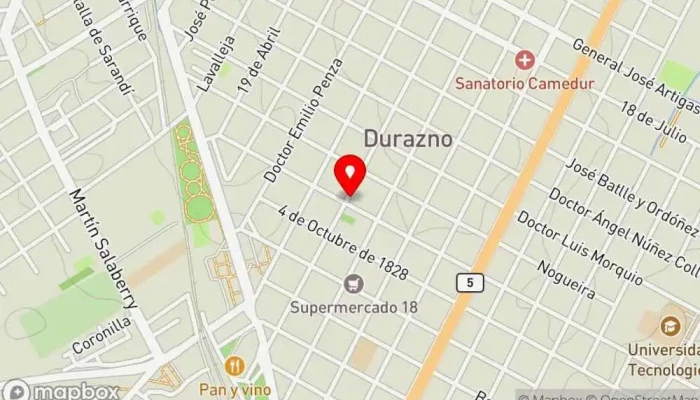 mapa de Panaderia El Equi Panadería en Durazno