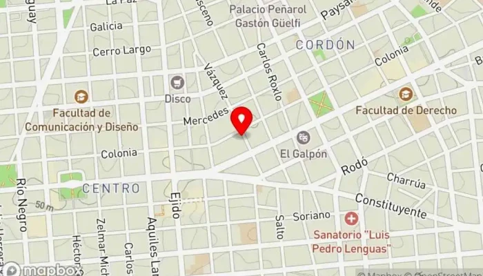 mapa de Panadería El Gaucho Panadería en Montevideo