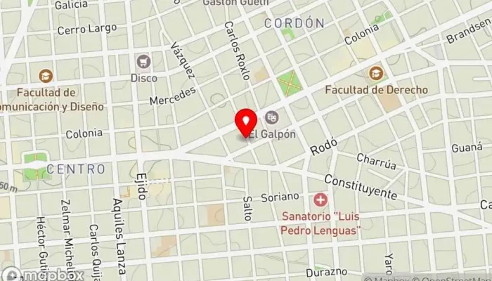 mapa de Panaderia Inglesa Tienda de alimentación en Montevideo