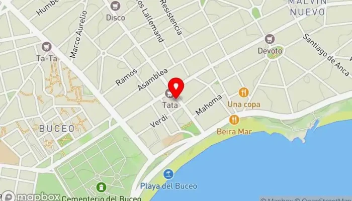 mapa de Panadería Las Brisas Panadería, Pastelería, Tienda naturista en Montevideo