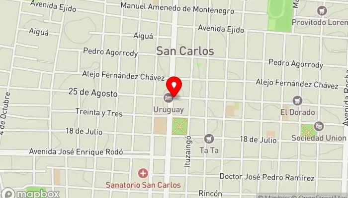 mapa de Panadería Panadería en San Carlos