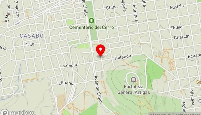 mapa de Panadería y Confitería La Pana Panadería en Montevideo