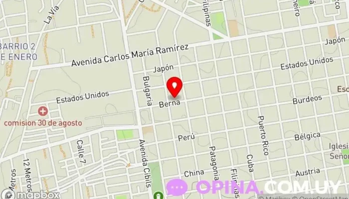 mapa de Papelería BERNA. Papelería en Montevideo