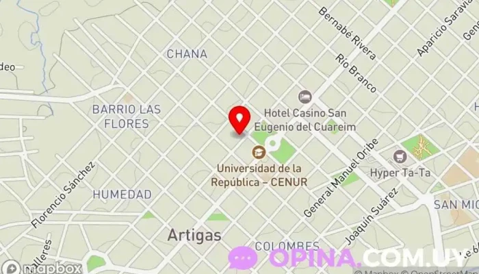 mapa de Papeleria El Liceal Comercio en Artigas