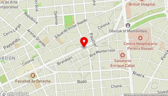 mapa de Papiros Pizzería en Montevideo