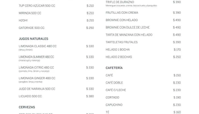 Parada 30 Brava:  Amex Beach Club Menu - Restaurante