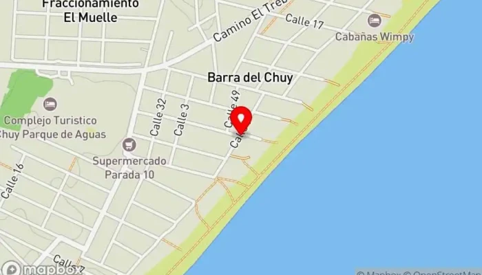 mapa de Parada 8  en Barra del Chuy