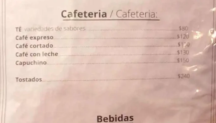 Parada Cero:  Menu