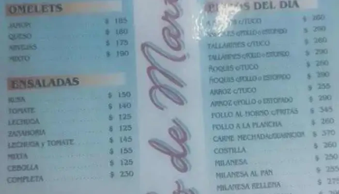 Parador Lo De Martin:  Menu