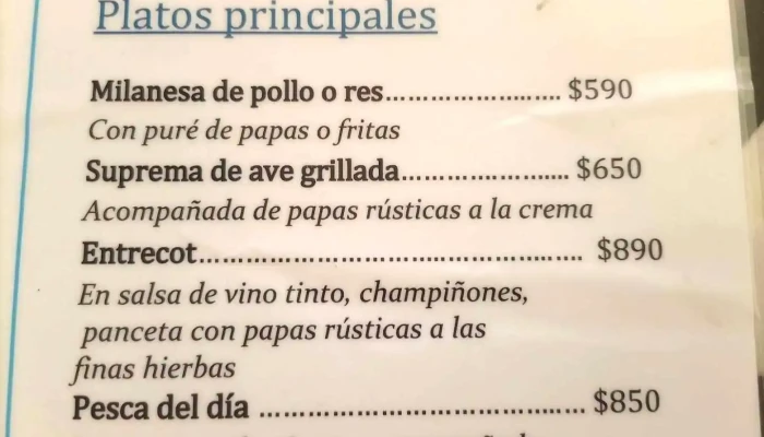 Parador Los Dedos:  Menu