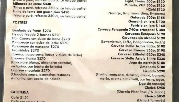 Parador Scotiabank 31 De Playa Mansa:  Menu - Restaurante de comida rápida