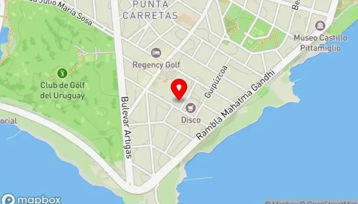 mapa de Paseo Gourmet Zona de restauración en Montevideo