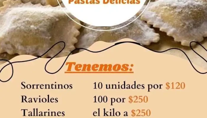 Pastas Delicias:  Menu