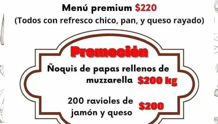 Pastas Don Luis:  Menu