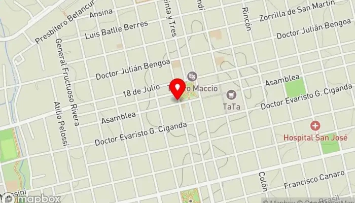 mapa de Pecas San José Heladería en San José de Mayo