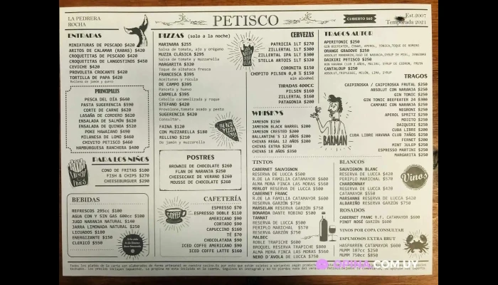 Petisco:  Menu